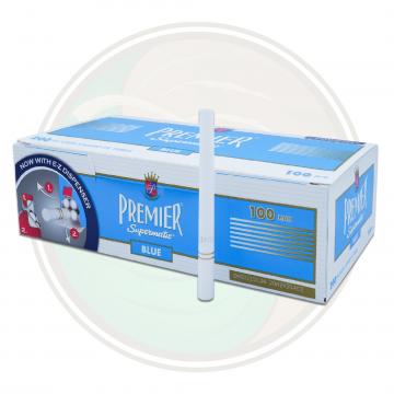 Premier Light Blue 100s Size Cigarette Tubes for Roll Your Own Whole Leaf Tobacco Leaf Only